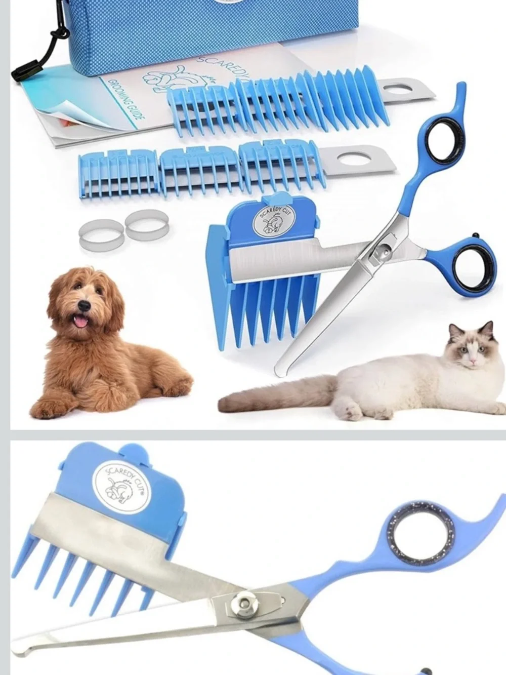Scaredy Cut Silent Clipper + Dematting comb pet grooming kit
